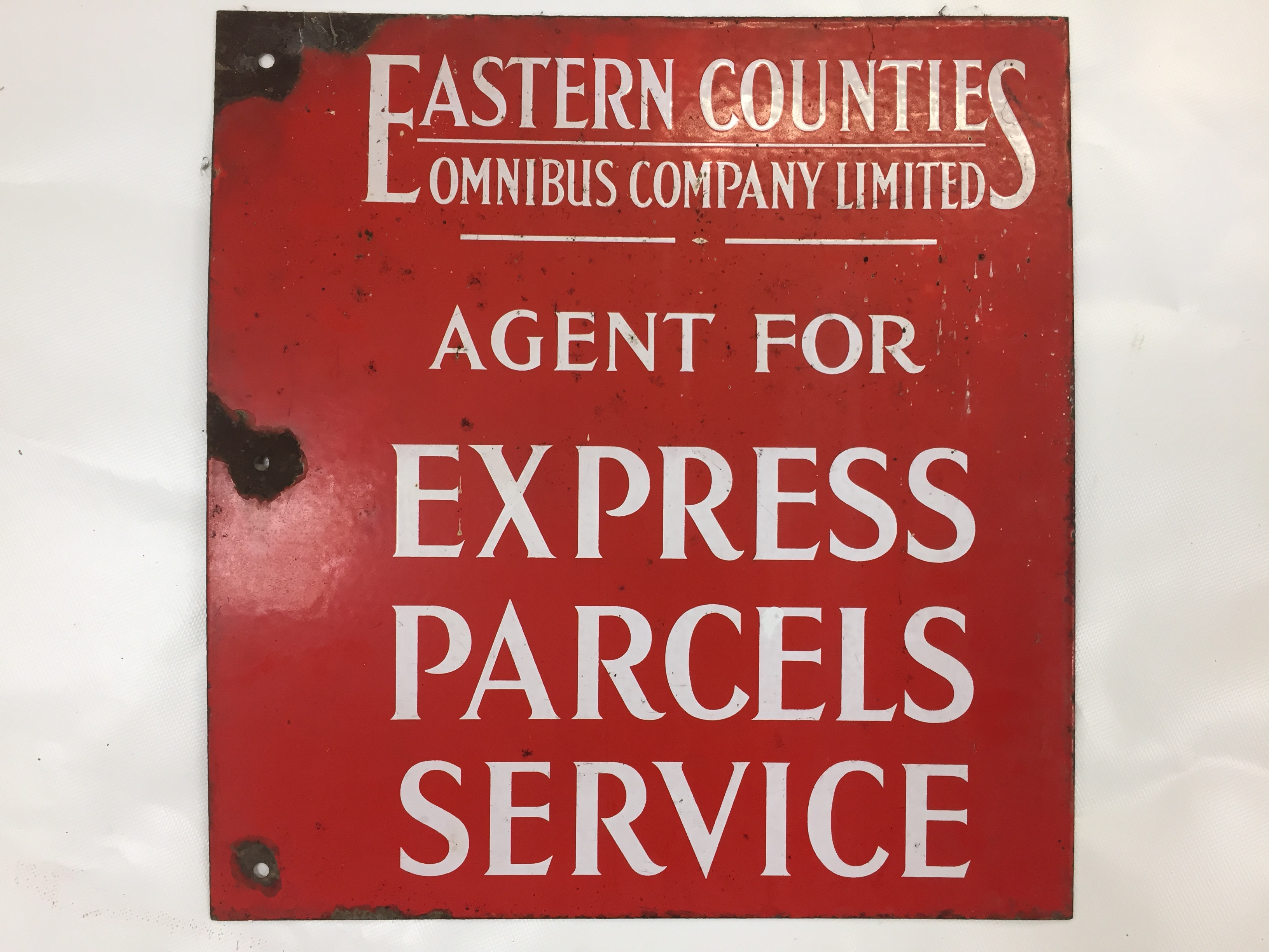 ENAMEL ADVERTISING SIGN - EASTERN COUNTIES OMNIBUS COMPANY LIMITED, - Image 2 of 2