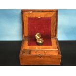 VICTORIAN WRITING BOX WITH TRAVELLING INK WELL