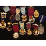 12 MASONIC MEDALS INCLUDING ROYAL MASONIC INSTITUTION FOR BOYS WITH STEWARD BAR, 1954, 1964, 1967,