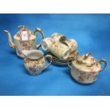 11 PIECES OF LIMOGES BLUSH PATTERN TEAWARE