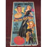 FILM POSTER "ON THE AVENUE" 41 X 81 3 SHEET (POOR CONDITION)