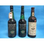 3 BOTTLES TAYLORS PORT - 1978 TAWNY PORT AND 2 SPECIAL RUBY PORT