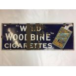 ENAMEL ADVERTISING SIGN WILD WOODBINE CIGARETTES,