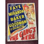 FILM POSTER "THE GANGS ALL HERE" 41 X 81 CM 3 SHEET (POOR CONDITION)