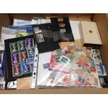 BOX OF VARIOUS ON CARDS, IN BAGS AND LOOSE, PERFINS, COMMONWEALTH,