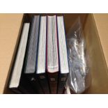 BOX WITH GB AND EUROPE IN FIVE STOCKBOOKS,