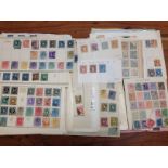 SPAIN: FILE BOX WITH MIXED ON LEAVES FROM VARIOUS COLLECTIONS,