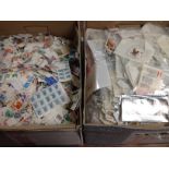 TWO LARGE BOXES WITH ALL WORLD LOOSE STAMPS,