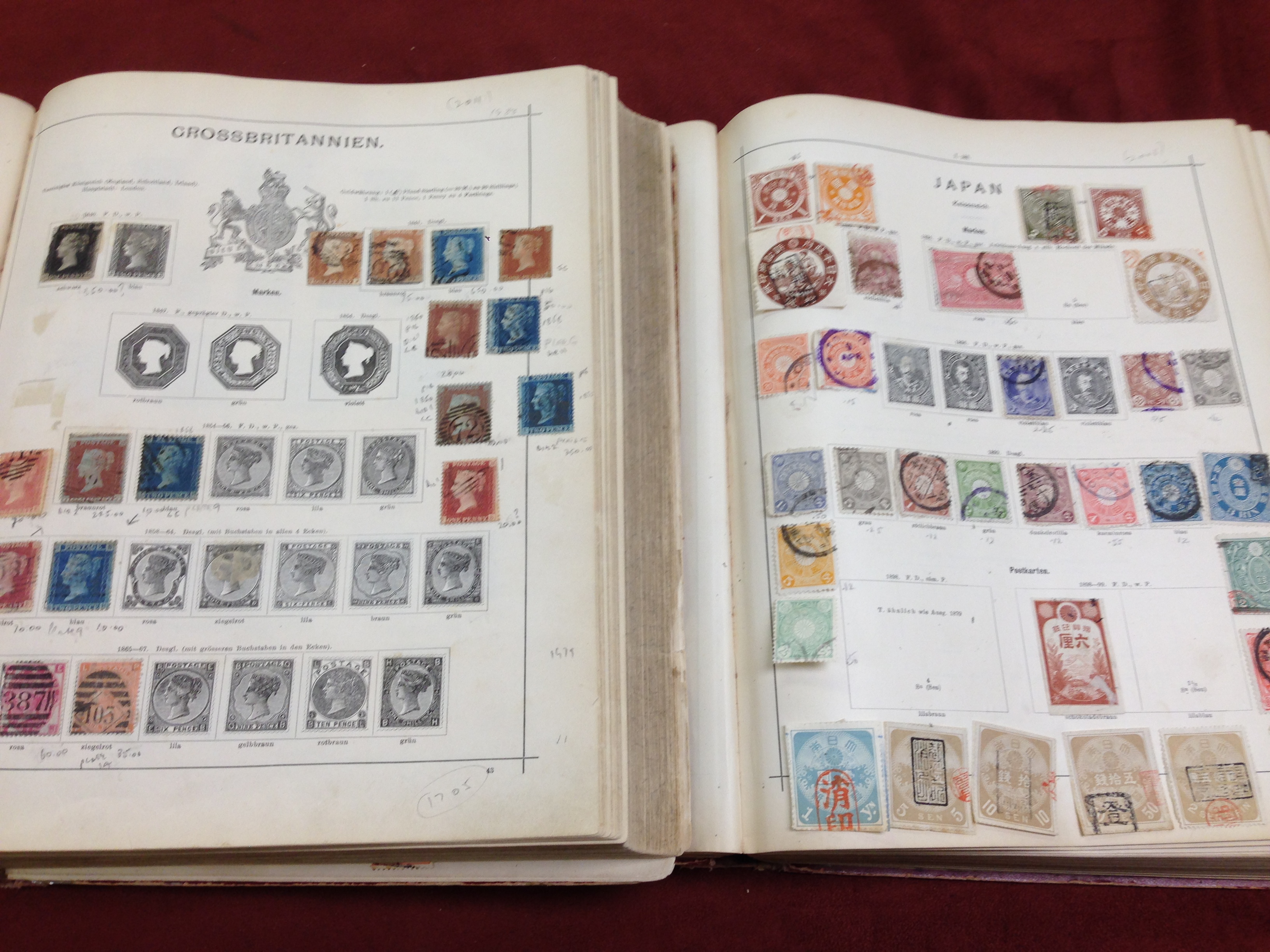 OLD TIME REMAINDER COLLECTION TO ABOUT 1910 IN TWO SCHAUBEK ALBUMS, GERMANY AND STATES,
