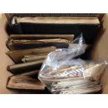 BOX WITH COLLECTIONS IN SIX ALBUMS AND LOOSE,