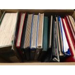 LARGE BOX ALL WORLD IN SIXTEEN ALBUMS, USA, COMMONWEALTH ETC.