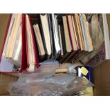 LARGE BOX WITH COLLECTORS SURPLUS IN NUMEROUS ALBUMS AND LOOSE, COVERS, STOCKBOOKS ETC.