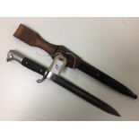 GERMAN K98 BAYONET WITH METAL SCABBARD AND LEATHER FROG