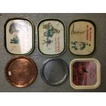 APPROX 7 VARIOUS BREWERY RELATED ADVERTISING TRAYS, TO INCLUDE COPPER JOHNIE WALKER, GUINNESS ETC.