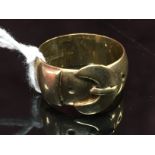 9CT GOLD BUCKLE RING 7.