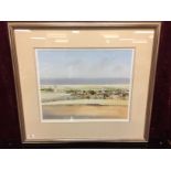 WATERCOLOUR "SALTHOUSE FROM THE HEATH" BEARING SIGNATURE JEREMY BARLOW (PRESENTED WITH GALLERY