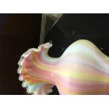 A COLLECTION OF PINK ART GLASS PIECES (10) INCLUDING AN UNUSUAL SHADE