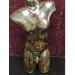 CAST TORSO SCULPTURE OF A MALE FIGURE,