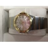 GENTS OMEGA CONSTELLATION QUARTZ BI-METAL BRACELET WATCH, COMPLETE WITH BOX AND PAPERS,