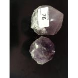 TWO POINTED AMETHYST CRYSTALS