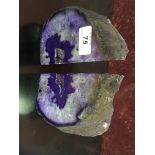 PURPLE AGATE CRYSTAL BOOKENDS