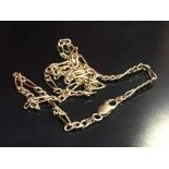 9CT GOLD FIGARO LINK NECK CHAIN 20" LONG