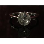 18CT WHITE GOLD SINGLE STONE DIAMOND SOLITAIRE RING APPROX 1.