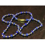 9CT GOLD LAPIS LASULLI BEADS