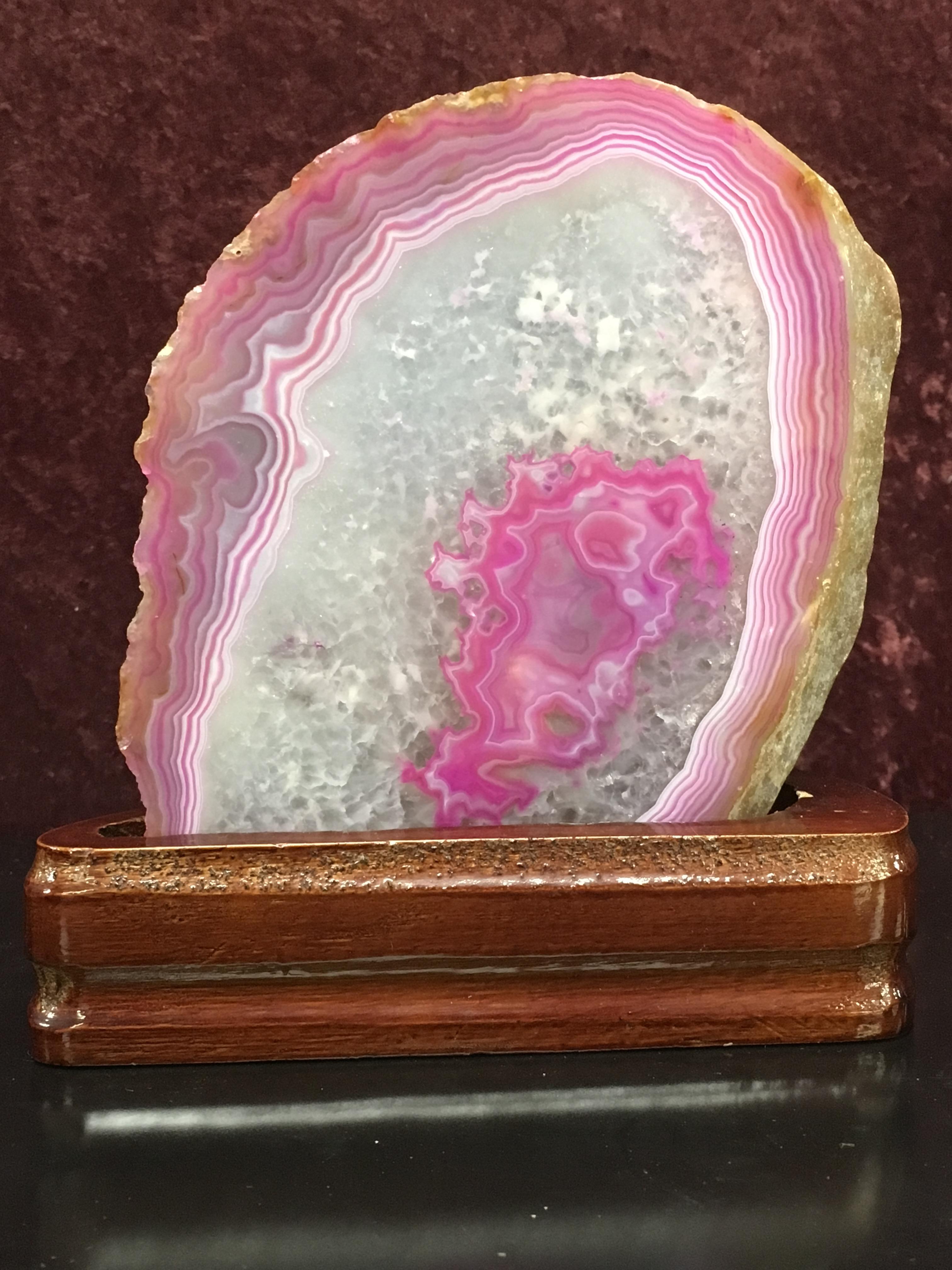 4 MOUNTED AND POLISHED AGATE CRYSTAL FROM BRAZIL - Image 5 of 5