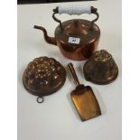 TWO COPPER JELLY MOULDS,