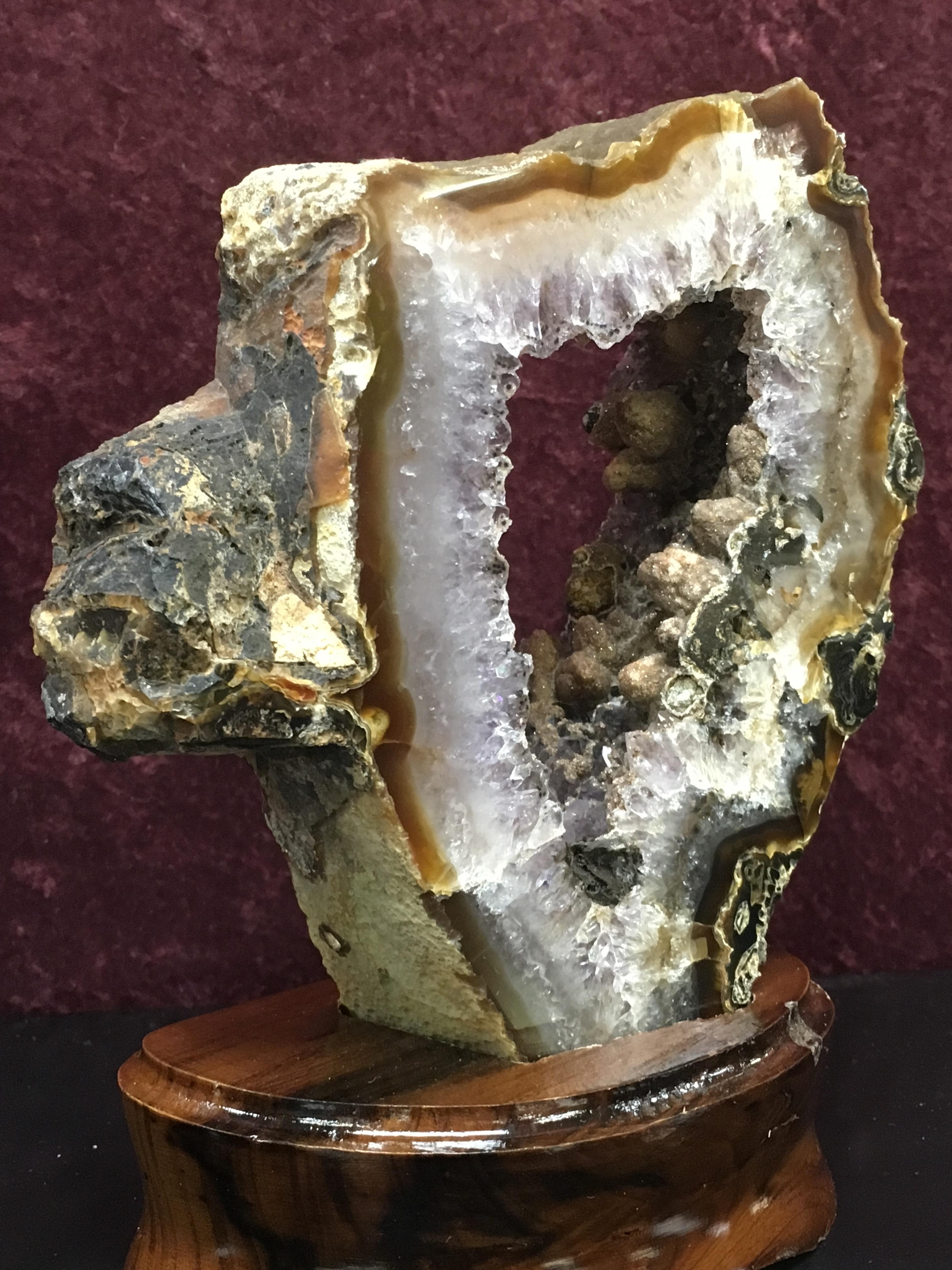 4 MOUNTED AND POLISHED AGATE CRYSTAL FROM BRAZIL - Image 3 of 5