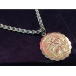 9CT ST CHRISTOPHER ON 9CT GOLD CHAIN 14.