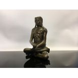 BRONZE FIGURE 'ETHNIC AMERICAN' 15CM NO SIGNATURE