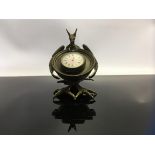 BRONZE POCKET WATCH STAND, PHOENIX ON A BOWL,