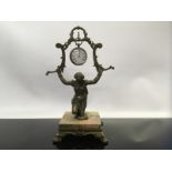 BRONZE POCKET WATCH STAND, KNEELING WOMAN,