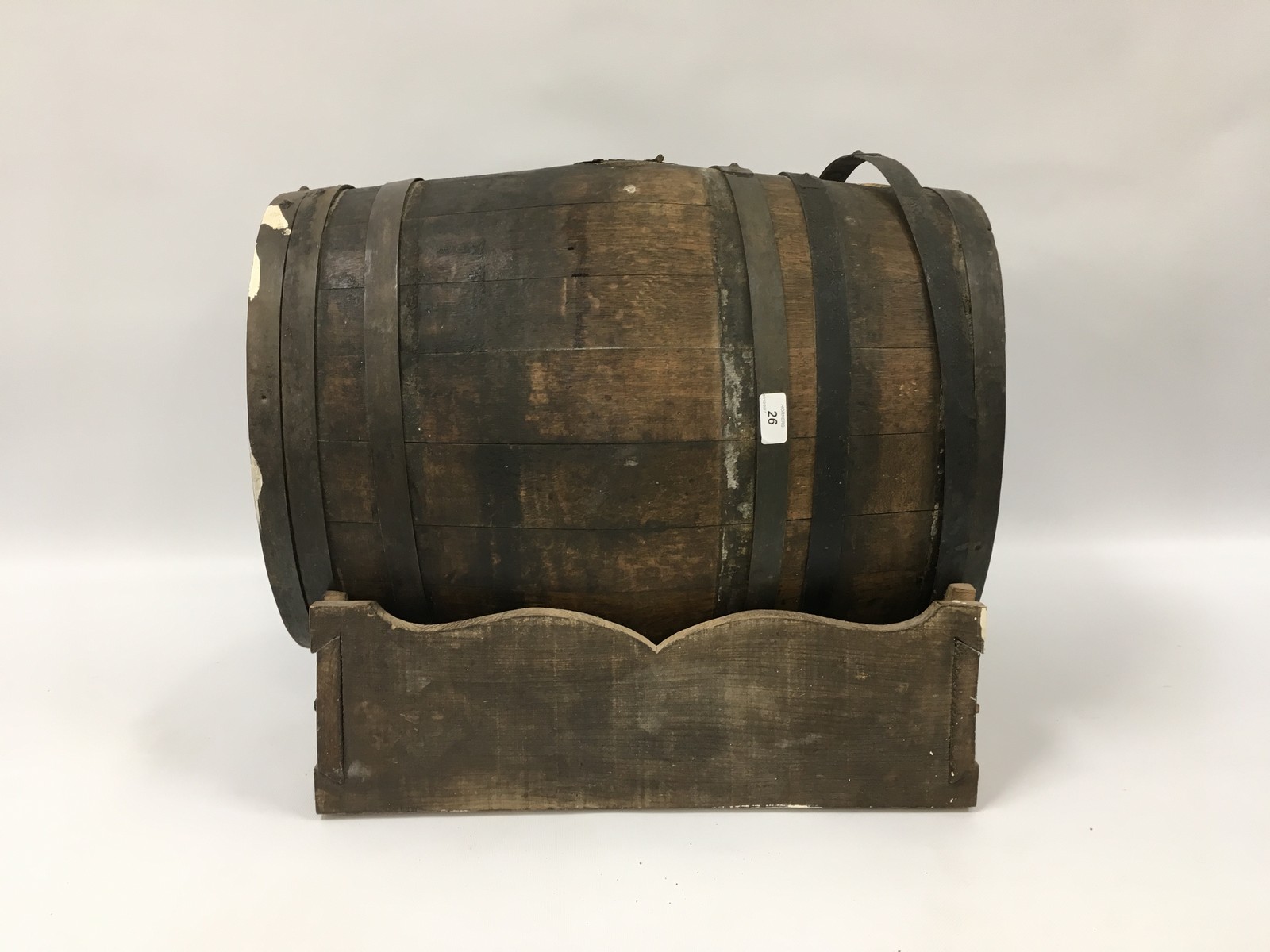 LARGE OAK BARREL - STAMPED 30-48-16