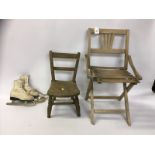 2 CHILD'S CHAIRS, ONE FOLDING 'DECK CHAIR' TYPE,