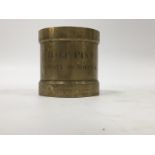COUNTY OF NORFOLK 1/2 PINT BRASS APOTHECARY MEASURE BY AVERY,