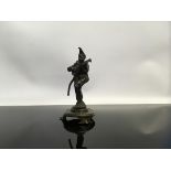 BRONZE FIGURE 'JESTER WITH BEARD' 13CM TALL - UNSIGNED