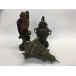 PIERCED BRONZE LANTERN POSSIBLE POMANDER,