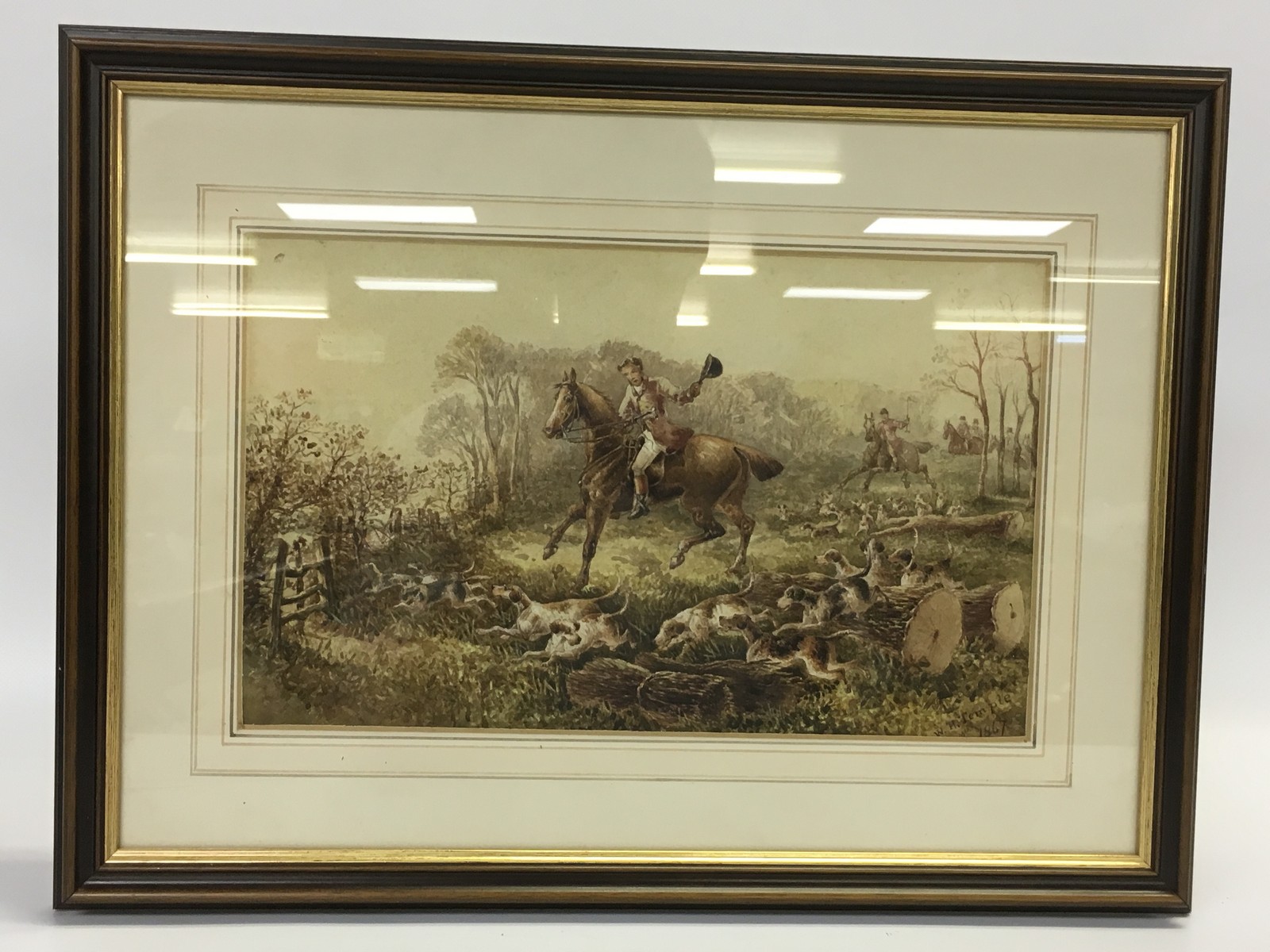PAIR OF FOX HUNTING WATER COLOURS BEARING SIGNATURE W.H. - Image 5 of 7
