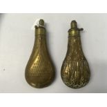 2 COPPER SHOT FLASKS,