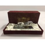 A BOXED SILVER PLATED JAGUAR MASCOT