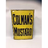 ENAMEL SIGN 'COLMANS MUSTARD' 92 X 61CM