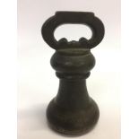 A RARE OKEHAMPTON DISTRICT DEVON 4LB BRONZE BELL WEIGHT DATED 1835 AND 2LB BRONZE BELL WEIGHT