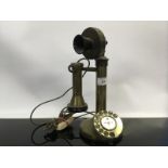 BRASS 'CANDLESTICK' PHONE (NOT CONVERTED)