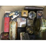 A COLLECTION OF APPROX 18 EARLY STORAGE CONTAINERS, SOME ADVERTISING DETAIL,