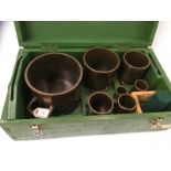 A GRADUATED GEORGE III BRONZE SET OF 7 LOCAL STANDARD VOLUME MEASURES, IMPERIAL GALLON > 1/2 GILL,