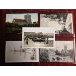 SUFFOLK: A COLLECTION OLD TO MODERN POSTCARDS IN THREE ALBUMS, WOODBRIDGE, HMS GANGES RP(2),