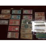SMALL COLLECTION OVERSEAS BANKNOTES, MOROCCO, HONG KONG, MEXICO, BERMUDA 1988 $2 (2),